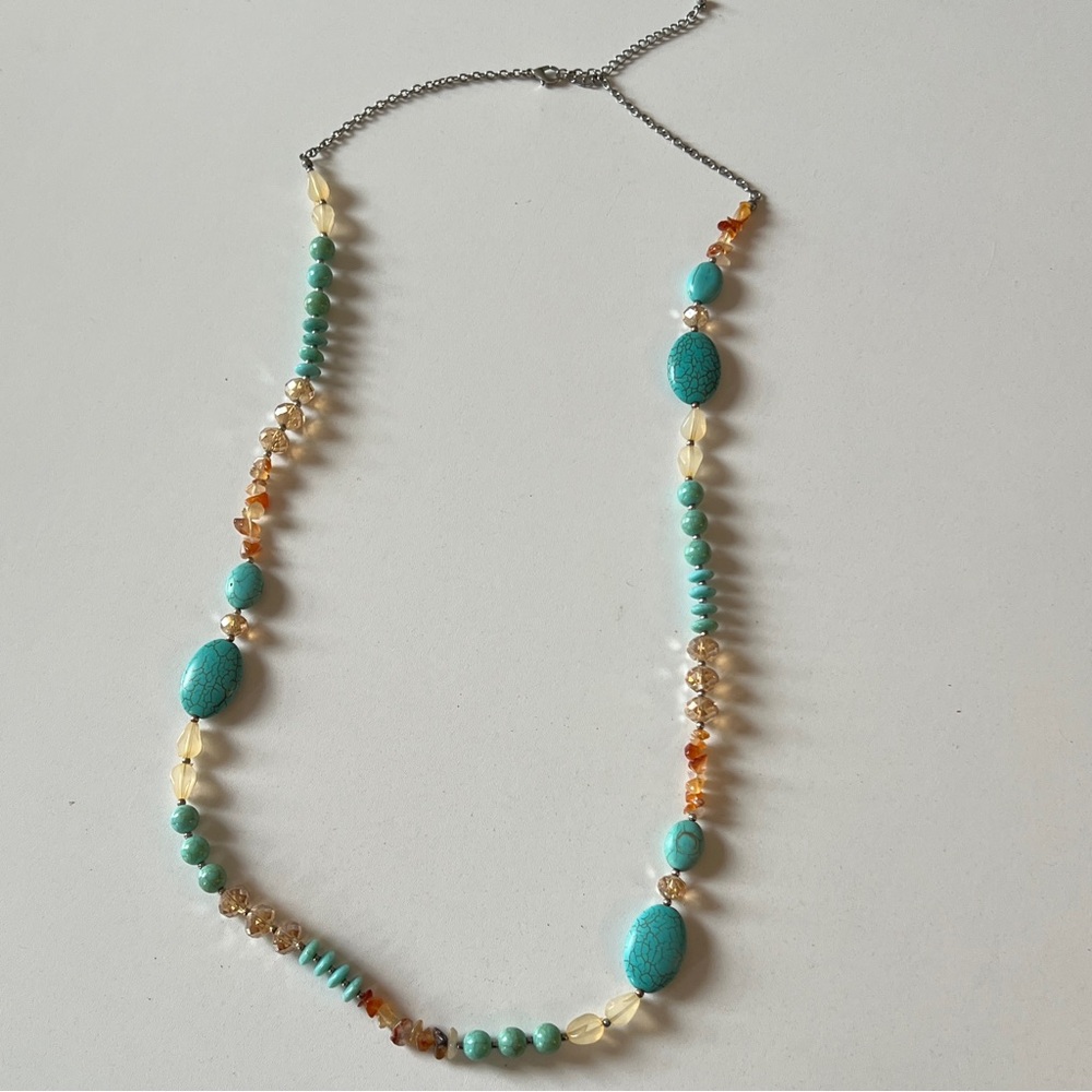 Turquoise and Amber’s Melody Necklace J50